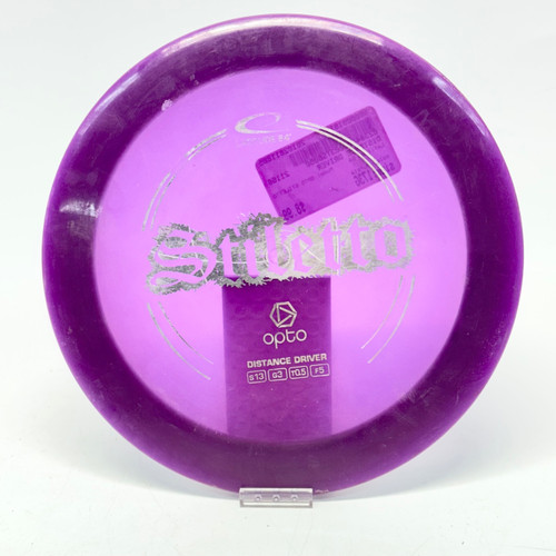 Vist Large View of Product Image Which is Used Latitude 64 OPTO STILETTO Disc Golf Driver Purple 173g