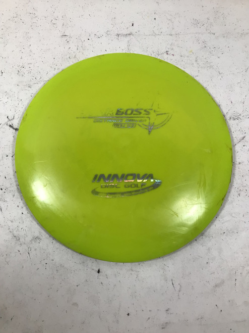 Vist Large View of Product Image Which is Used Innova STAR BOSS Disc Golf Driver Yellow 174g