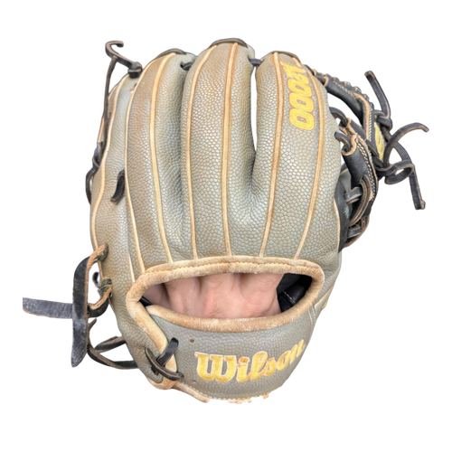 Vist Large View of Product Image Which is Used Wilson A2000 1786 SUPERSKIN Baseball Glove RH Throw Grey And Black 11 1/2"