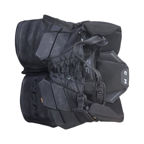 Vist Large View of Product Image Which is Used CCM TACKS XF SR LG GOALIE PANTS Senior Goalie Pant Black LG