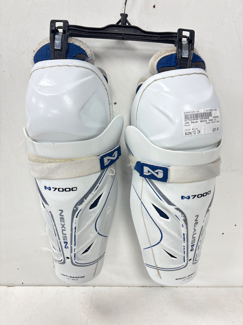 Vist Large View of Product Image Which is Used Bauer NEXUS 7000 Intermediate Shin Guards White 12"