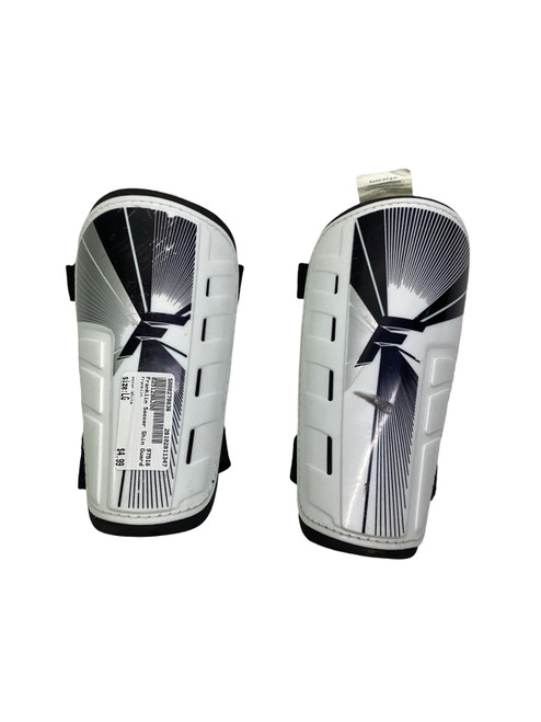Vist Large View of Product Image Which is Used Franklin Soccer Shin Guards Adult White LG