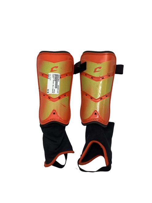 Vist Large View of Product Image Which is Used Champro Soccer Shin Guards Adult Orange LG