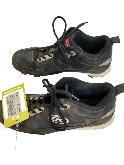 Vist Large View of Product Image Which is Used Rawlings TUFF TEK BB/SB Cleats Black Senior 7.5