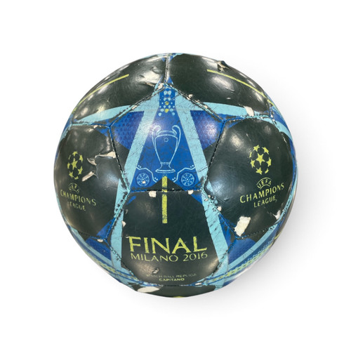 Vist Large View of Product Image Which is Used Adidas Final Milano 2016 Soccer Ball Size 4 Black And Carolina Blue (All Size), product view