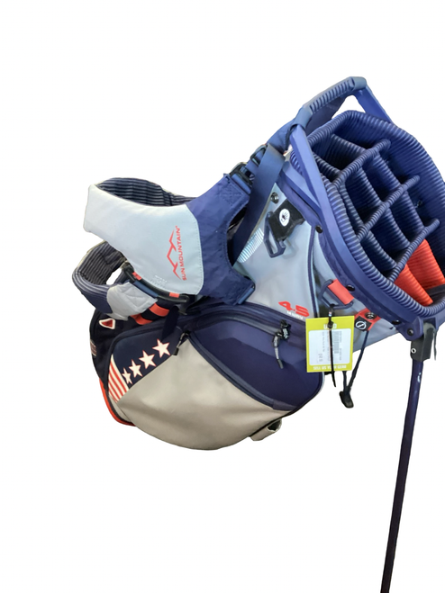 Vist Large View of Product Image Which is Used Sun Mountain 4.5 PATRIOT Mens Stand Bag Navy Blue And Red