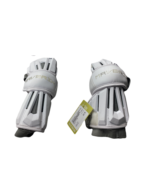 Vist Large View of Product Image Which is Used Maverik MAX Lacrosse Arm Pads/Guards White LG