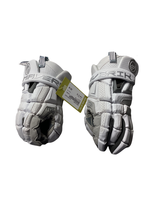 Vist Large View of Product Image Which is Used Maverik M6 Lacrosse Gloves Mens White 13"