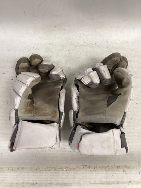 Vist Large View of Product Image Which is Used Warrior BURN GLOVES Lacrosse Gloves Mens White LG