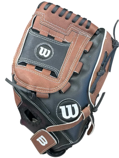 Vist Large View of Product Image Which is Used Wilson A350 BB/SB Glove RH Throw Brown 12"