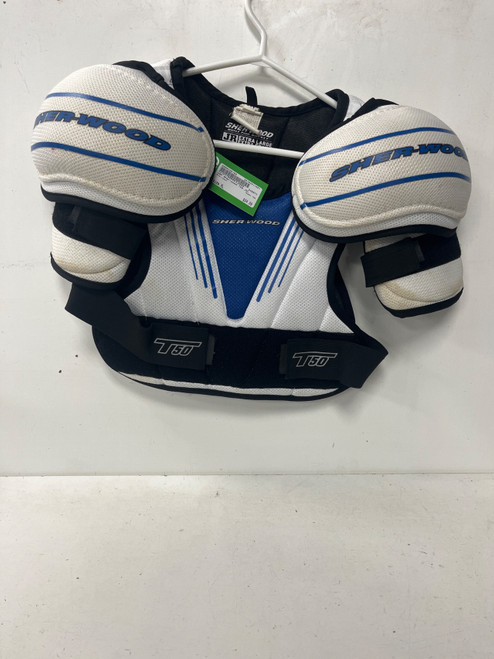 Vist Large View of Product Image Which is Used Sher-wood T50 Junior Shoulder Pads XL