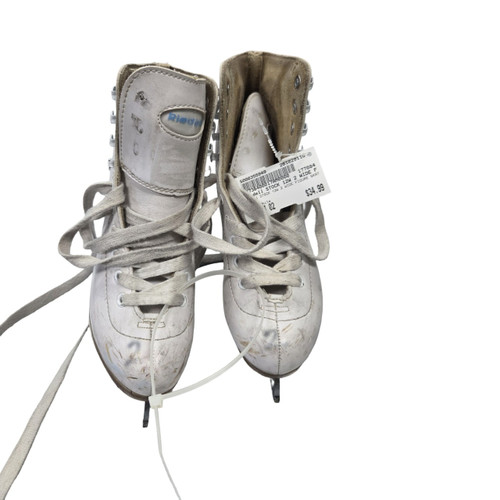 Vist Large View of Product Image Which is Used Riedell STOCK 12W 2 WIDE FIGURE SKATES Girls Figure Skate White Junior 02