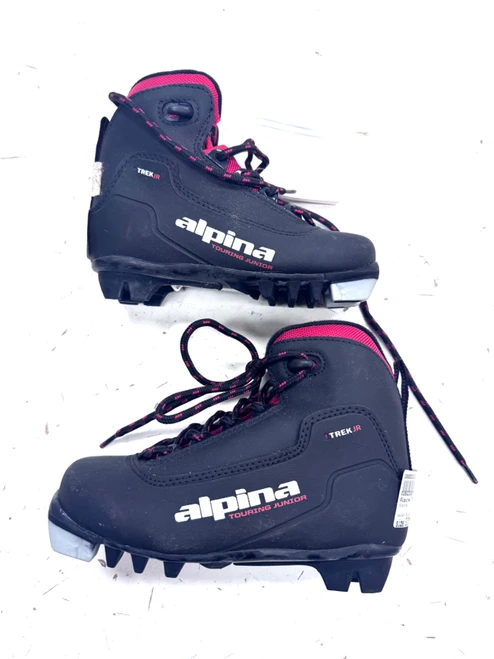 Vist Large View of Product Image Which is Used Alpina TREK JR Boys NNN XC Ski Boots Black YT-12