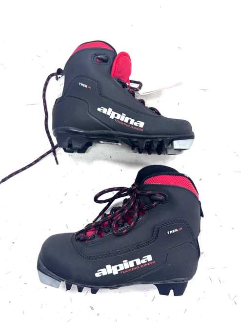 Vist Large View of Product Image Which is Used Alpina TREK JR Boys NNN XC Ski Boots Black YT-13