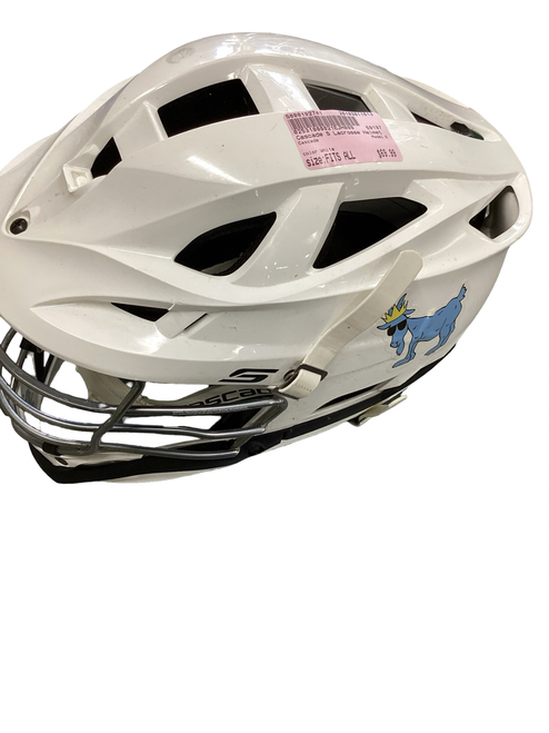 Vist Large View of Product Image Which is Used Cascade S Lacrosse Helmet White Fits all