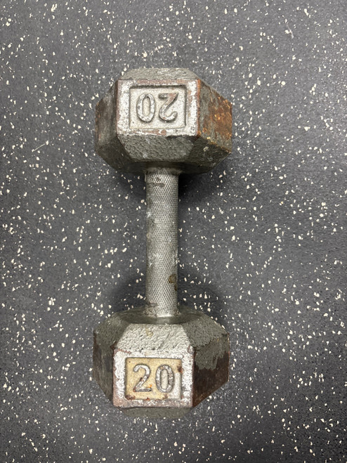 Vist Large View of Product Image Which is Used 20LB HEX DUMBBELL Hex Dumbbell (Each) 20 lb