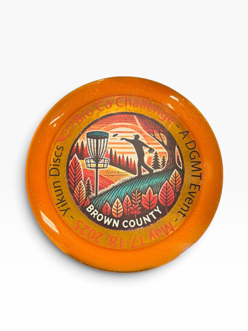 Vist Large View of Product Image Which is Used YIKN DISCS BRO CO CHALLENGE Disc Golf Driver Orange