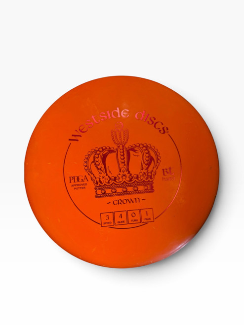 Vist Large View of Product Image Which is Used Westside CROWN Disc Golf Putter Orange