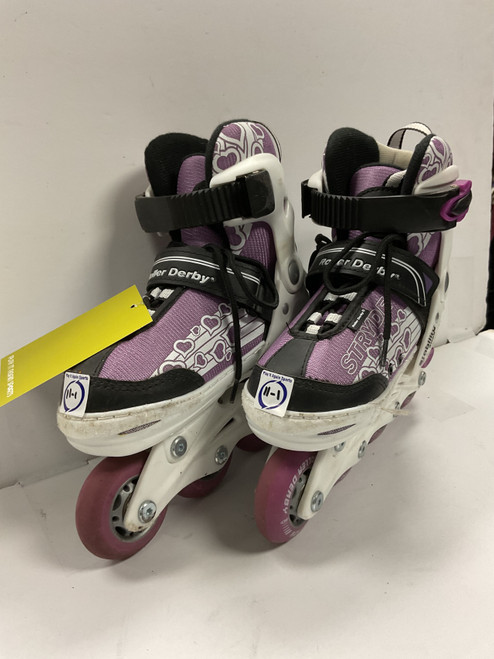 Vist Large View of Product Image Which is Used RollerDerby STRYDE 11-1 Junior Rec Fitness Skates Purple Adjustable