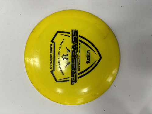 Vist Large View of Product Image Which is Used Dynamic Discs FUZION TRESPASS Disc Golf Driver Yellow