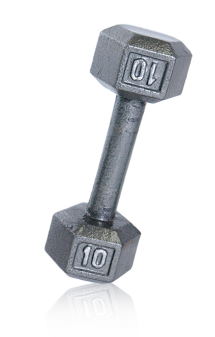 Vist Large View of Product Image Which is New CAP 10LB CAST IRON HEX DUMBBELL - GRAY - SDG010