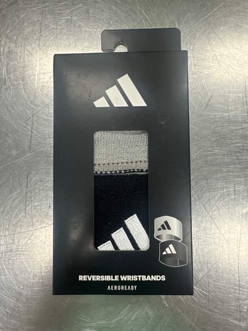 Vist Large View of Product Image Which is New ADIDAS REVERSIBLE WRISTBAND-BK/SL