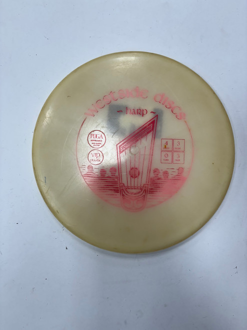 Vist Large View of Product Image Which is Used Westside VIP HARP Disc Golf Putter White