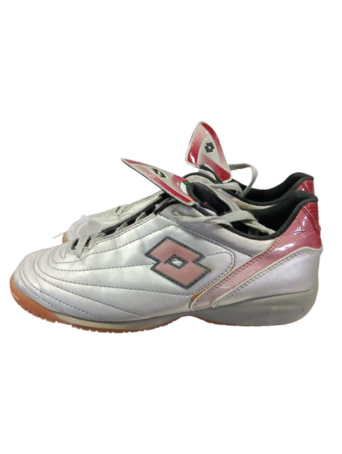 Vist Large View of Product Image Which is Used Lotto Soccer Indoor Shoes Silver Youth 06.5