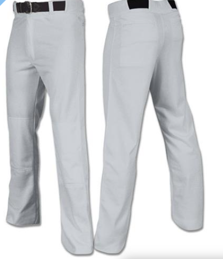 Vist Large View of Product Image Which is Champro Open Bottom Relaxed Fit Baseball Pant - Youth - Grey - XS