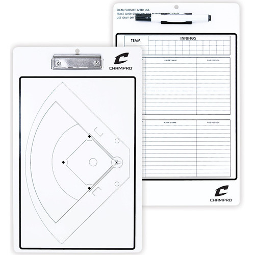 Vist Large View of Product Image Which is CHAMPRO BASEBALL / SOFTBALL COACH'S BOARD-DRY ERASE WITH MARKER A091