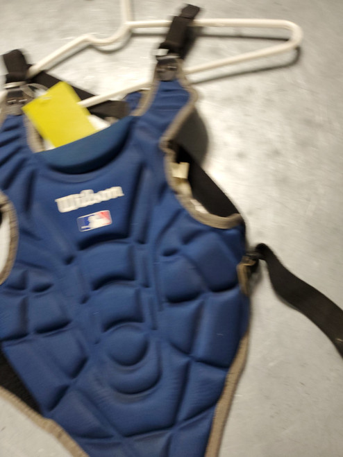 Vist Large View of Product Image Which is Used Wilson CATCHERS CP YTH Catchers Chest Protector Royal Blue Youth