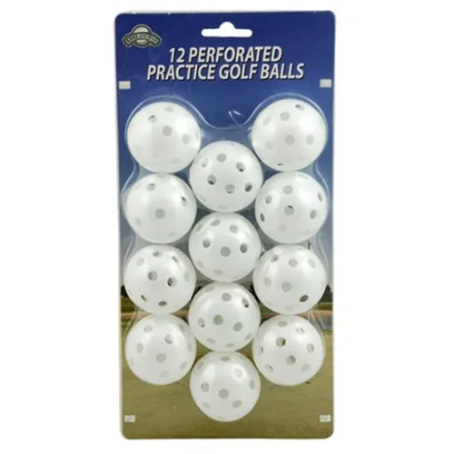 Vist Large View of Product Image Which is New GOLF BALL Perforated Plastic 12PC