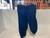 Sports Unlimited football pants, used youth football gear, integrated padded pants, YTH MD navy football pants, youth football uniform, protective football pants, navy football gear, used sports equipment, youth padded football pants. View 2