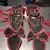 Used Mizuno SAMURAI Catchers Leg Guards Black And Red Intermed 11796-S000024933 View 1