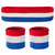 New Sweatband Set Red/White/Blue, headband and two wristbands View 1