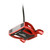 A red and black mallet putter with a soft face insert, featuring additional rear heel/toe weighting double-bend steel shaft, and a red and yellow grip View 2