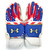 Used Under Armour YOUTH BB/SB Batting Gloves White/Red/Navy SM 11805-S000079278 View 1