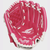 The palm and back of a 10-inch pink/white Rawlings Sure Catch softball glove View 2