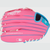 Finger backs of a pink/tie-dye Rawlings Flex Palm Series 10-inch Youth Softball Glove View 5