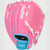 Back of a pink/tie-dye Rawlings Flex Palm Series 10-inch Youth Softball Glove View 3