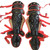 Used Mizuno SAMURAI SHIN GUARDS Catchers Leg Guards Black And Red Youth 11760-S000091827 View 1