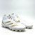 Used Adidas ADIZERO IMPACT Adult FB Cleats White And Gold Senior 9.5 11805-S000084552 View 3