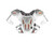 Warrior Burn Lacrosse Shoulder Pads, White/Orange View 1