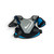 Used Nike Vapor LT Lacrosse Shoulder Pads Black/Carolina Blue XL, front view View 1
