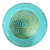 Used Teal Disc Golf Disc with Gold Swirl Stamp, top view View 1