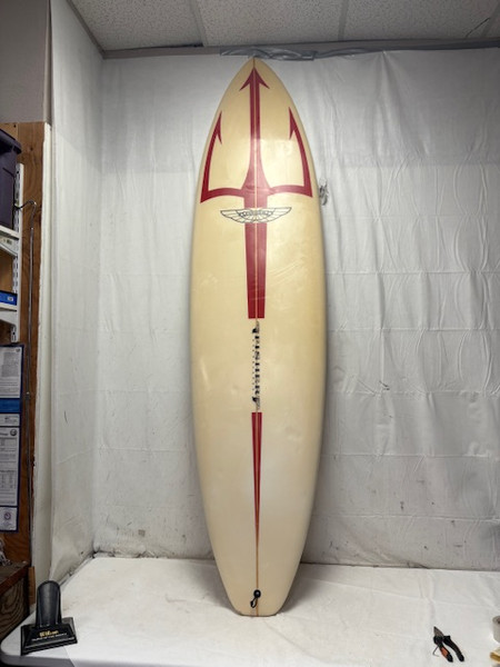 Used Slater Designs Sci-Fi Tomo + LFT Surfboard White 5'11