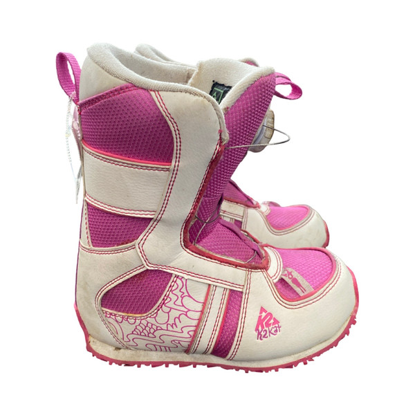 Used Burton MINI GROM SNOWBOARD BOOTS Girls Snowboard Boots Pink