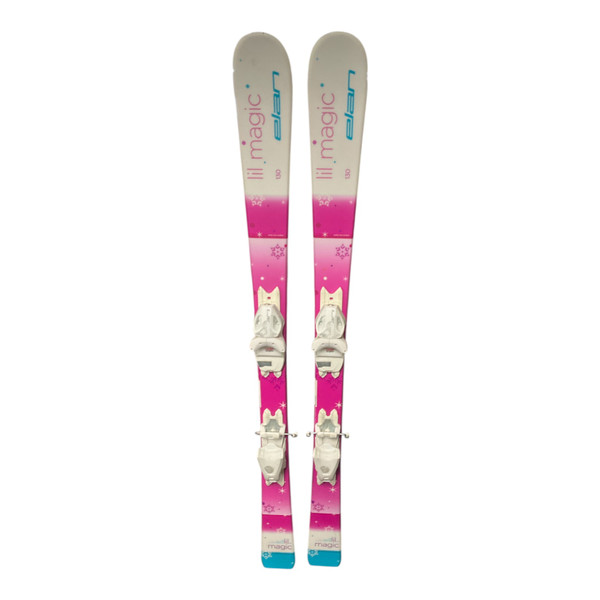 Used K2 T-NINE LUV BUG 100CM Girls DH Ski/Binding White And