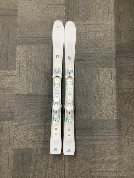 Used K2 T-NINE LUV BUG 100CM Girls DH Ski/Binding White And