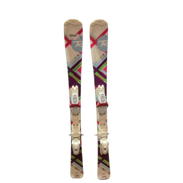 Used K2 T-NINE LUV BUG 100CM Girls DH Ski/Binding White And